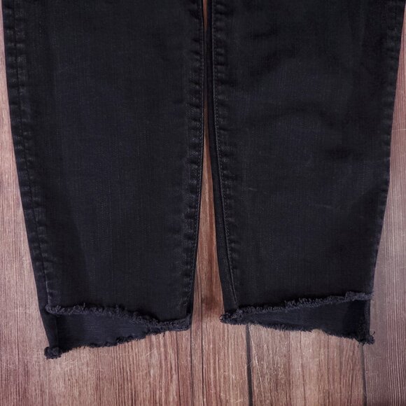 Mother Stunner Zip Ankle Step Fray Not Guilty Womens Size 29 Black Raw Hem Jeans - Picture 4 of 14